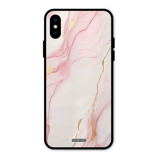 Baby Pink Marble iPhone XS Mobile Back Cover - Aesthetic PrintShield Case