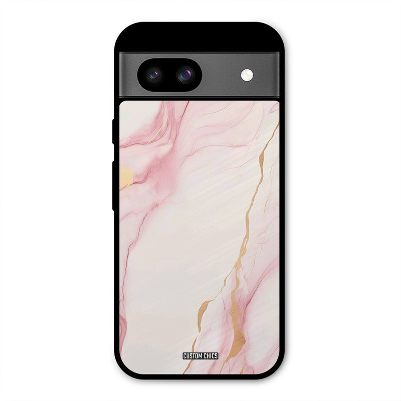 Baby Pink Marble Google Pixel 8a Mobile Back Cover - Aesthetic PrintShield Case