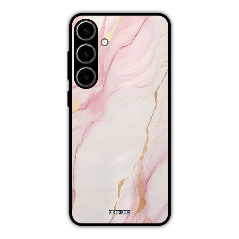 Baby Pink Marble Samsung Galaxy S24 Plus Mobile Back Cover - Aesthetic PrintShield Case