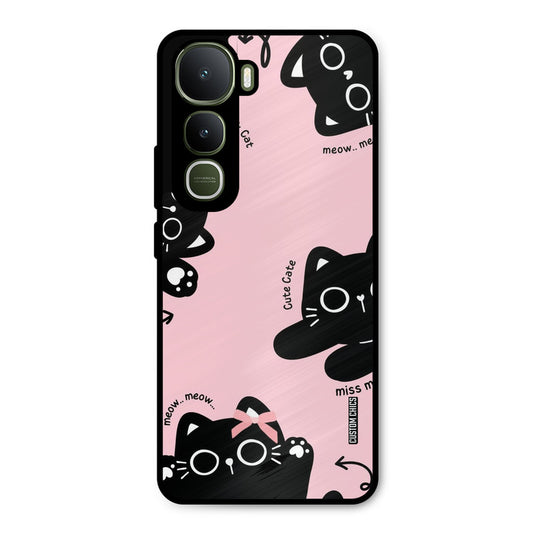 Black Cat Pattern Vivo Y400 Mobile Back Cover - Cute PrintShield Case