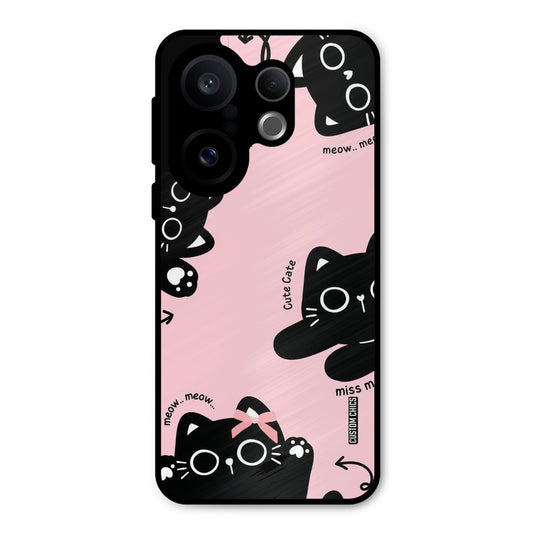 Black Cat Pattern Vivo X200 FE Mobile Back Cover - Cute PrintShield Case