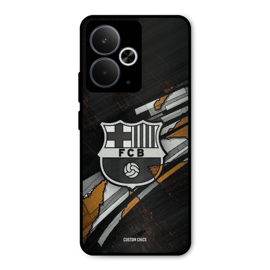 Black FCB Logo Realme 14T Mobile Back Cover - Sports PrintShield Case