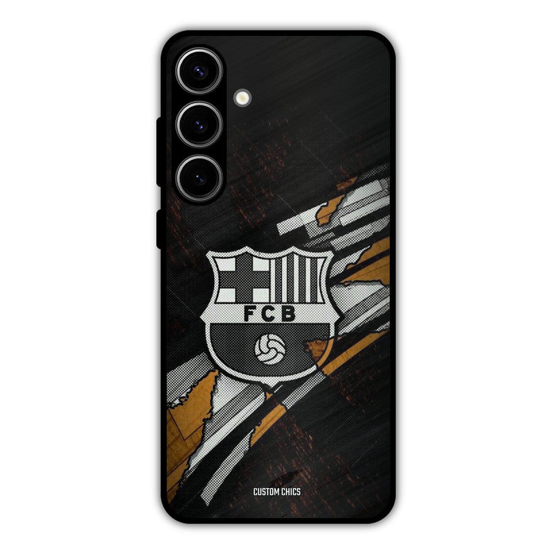 Black FCB Logo Samsung Galaxy S24 Plus Mobile Back Cover - Sports PrintShield Case