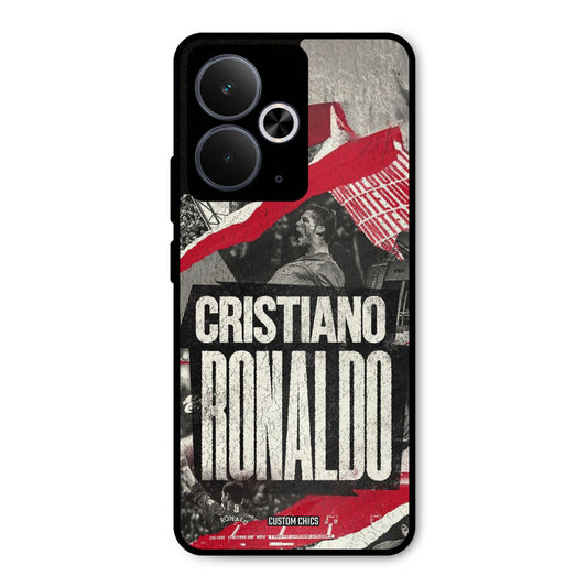 Black Paper Art Ronaldo Realme 14T Mobile Back Cover - Sports PrintShield Case