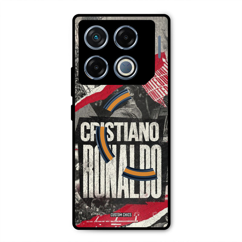 Black Paper Art Ronaldo Infinix GT 20 Pro Mobile Back Cover - Sports PrintShield Case