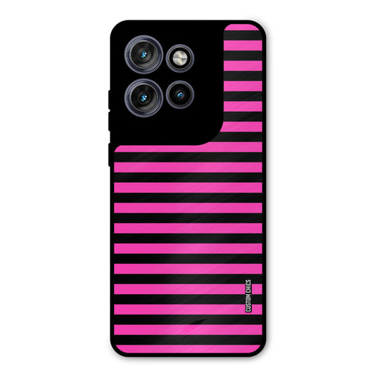 Black Pink Stripes Motorola Edge 50 Neo Mobile Back Cover - Aesthetic PrintShield Case