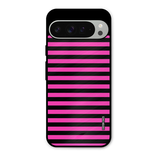 Black Pink Stripes Google Pixel 9 Pro XL Mobile Back Cover - Aesthetic PrintShield Case