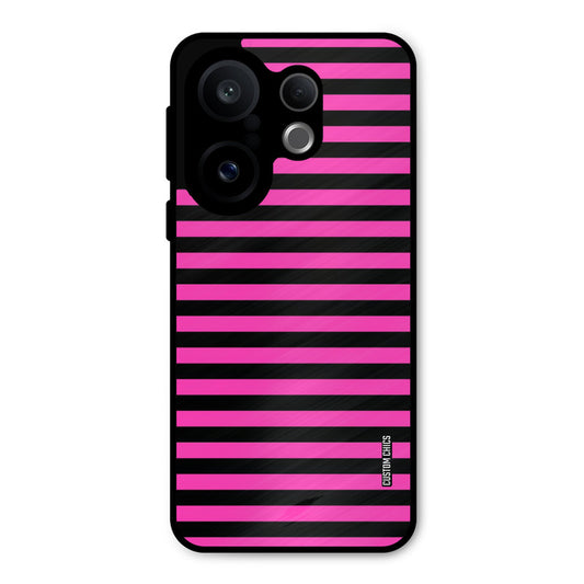 Black Pink Stripes Vivo X200 FE Mobile Back Cover - Aesthetic PrintShield Case