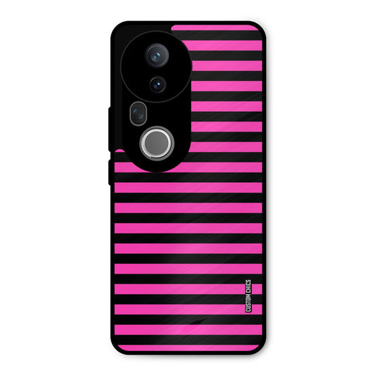 Black Pink Stripes Vivo T4 Ultra Mobile Back Cover - Aesthetic PrintShield Case