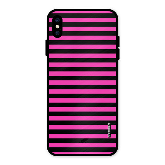 Black Pink Stripes iPhone XS Max Mobile Back Cover - Aesthetic PrintShield Case