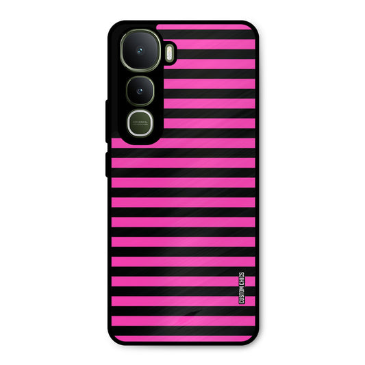 Black Pink Stripes Vivo Y400 Mobile Back Cover - Aesthetic PrintShield Case