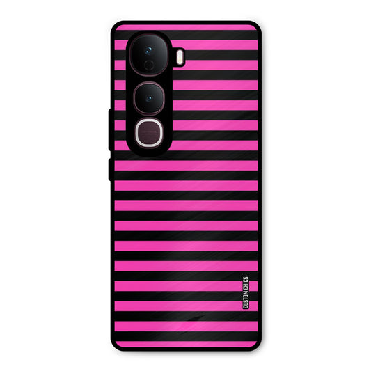 Black Pink Stripes Vivo Y400 Pro Mobile Back Cover - Aesthetic PrintShield Case