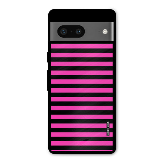 Black Pink Stripes Google Pixel 7 Mobile Back Cover - Aesthetic PrintShield Case