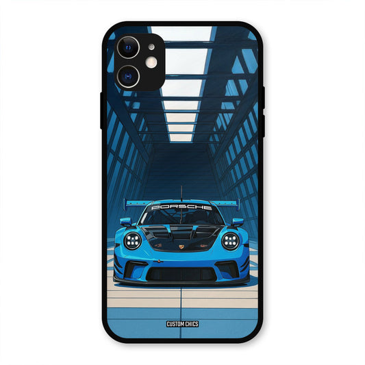Blue Porsche iPhone 11 Mobile Back Cover - Car&Bike PrintShield Case