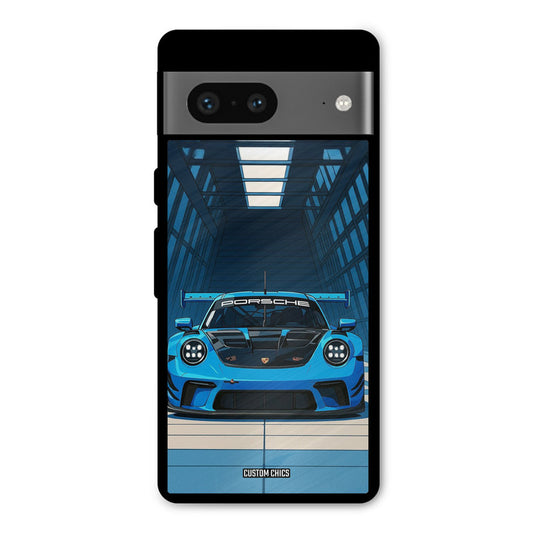 Blue Porsche Google Pixel 7 Mobile Back Cover - Car&Bike PrintShield Case