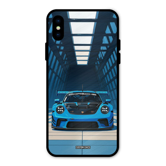 Blue Porsche iPhone XS Mobile Back Cover - Car&Bike PrintShield Case