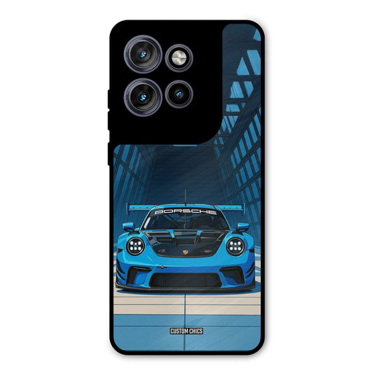 Blue Porsche Motorola Edge 50 Neo Mobile Back Cover - Car&Bike PrintShield Case