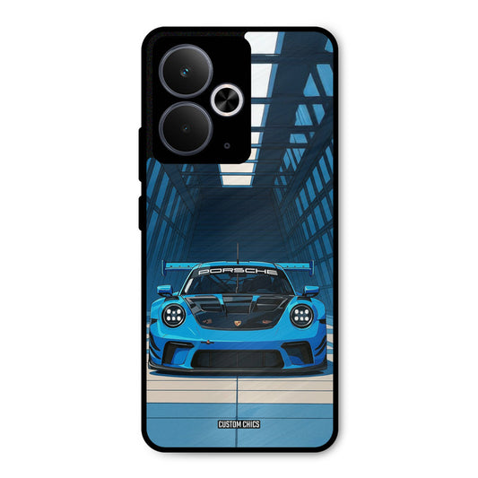 Blue Porsche Realme 14T Mobile Back Cover - Car&Bike PrintShield Case