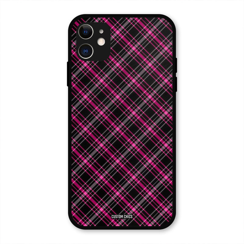Check Fabric IPhone 11 Mobile Back Cover - Aesthetic PrintShield Case