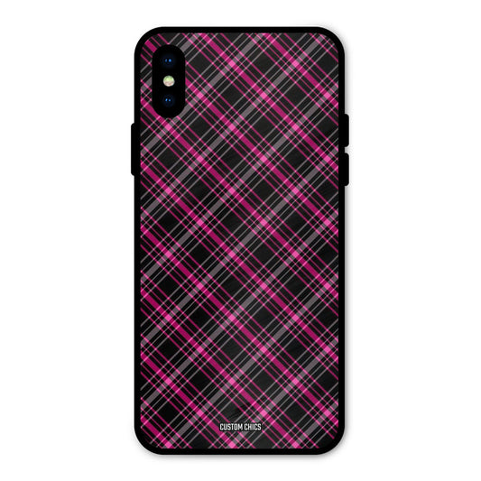 Check Fabric iPhone XS Mobile Back Cover - Aesthetic PrintShield Case