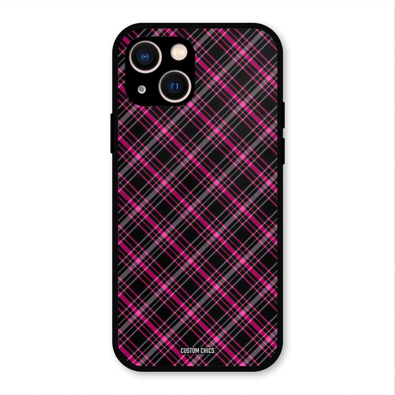 Check Fabric iPhone 13 Mobile Back Cover - Aesthetic PrintShield Case