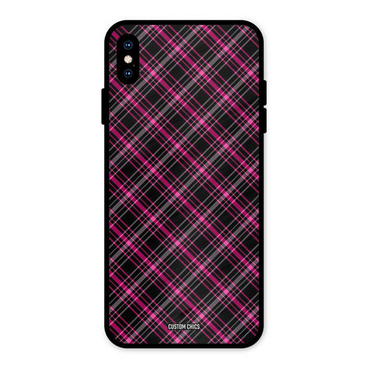 Check Fabric iPhone XS Max Mobile Back Cover - Aesthetic PrintShield Case