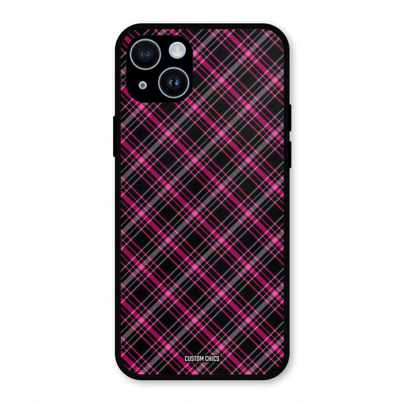 Check Fabric iPhone 14 Mobile Back Cover - Aesthetic PrintShield Case
