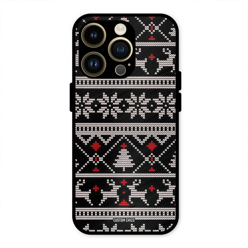 Christmas Pattern iPhone 14 Pro Max Mobile Back Cover - Aesthetic PrintShield Case