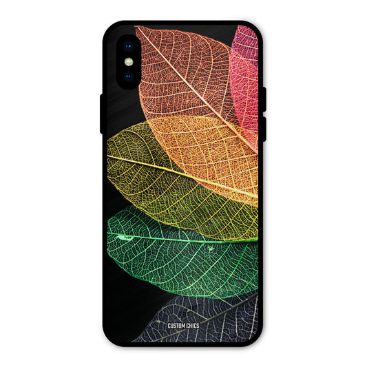 Colorful Leaves iPhone XS Mobile Back Cover - Aesthetic PrintShield Case