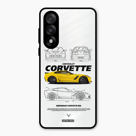 Corvette Yellow Oneplus Nord 5 Mobile Back Cover - Car&Bike PrintShield Case