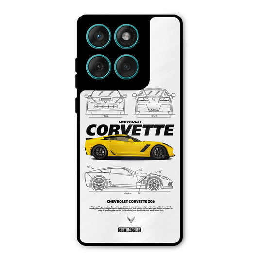 Corvette Yellow Motorola Edge 60 Fusion Mobile Back Cover - Car&Bike PrintShield Case