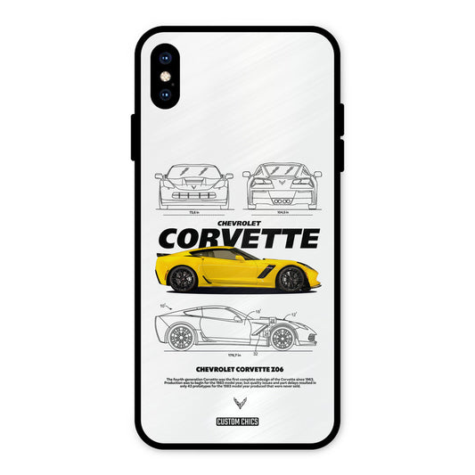 Corvette Yellow iPhone XS Max Mobile Back Cover - Car&Bike PrintShield Case
