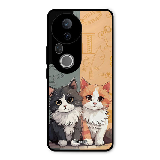 Couple Cat Vivo T4 Ultra Mobile Back Cover - Cute PrintShield Case