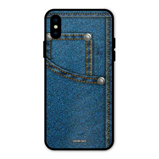 Denim Jeans iPhone XS Mobile Back Cover - Aesthetic PrintShield Case