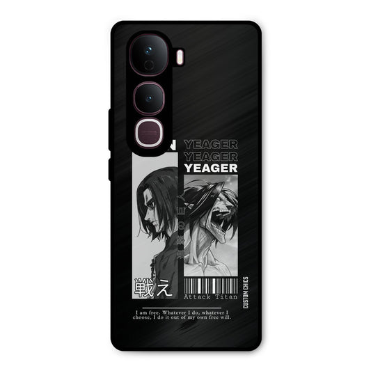 Eren Yeager Black Vivo Y400 Pro Mobile Back Cover - Anime PrintShield Case