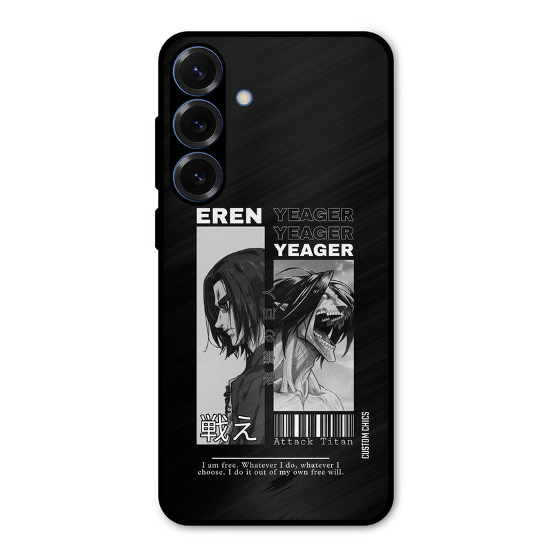 Eren Yeager Black Samsung Galaxy S25 Plus Mobile Back Cover - Anime PrintShield Case