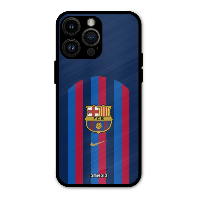 FCB Stripes iPhone 14 Pro Max Mobile Back Cover - Sports PrintShield Case