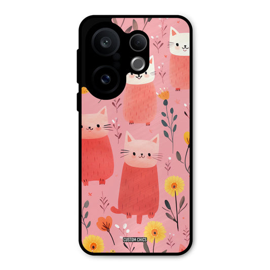 Floral Cat Vivo X200 FE Mobile Back Cover - Aesthetic PrintShield Case