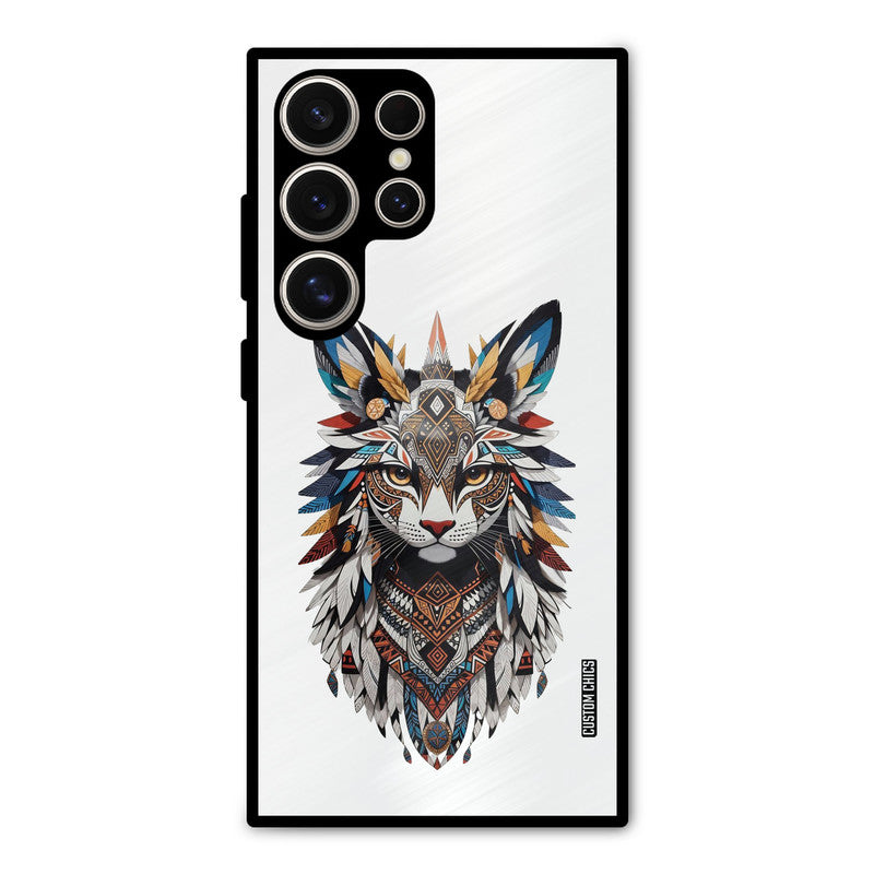 Furry Cat Face Samsung Galaxy S24 Ultra Mobile Back Cover - Cute PrintShield Case