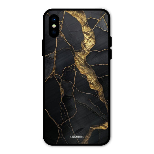 Golden Black Stone iPhone XS Mobile Back Cover - Aesthetic PrintShield Case