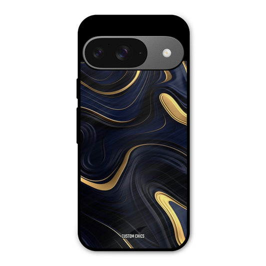 Golden Blue Paint Google Pixel 9 Mobile Back Cover - Aesthetic PrintShield Case
