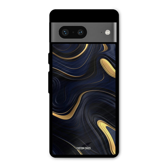 Golden Blue Paint Google Pixel 7 Mobile Back Cover - Aesthetic PrintShield Case