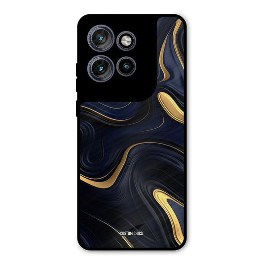 Golden Blue Paint Motorola Edge 50 Neo Mobile Back Cover - Aesthetic PrintShield Case