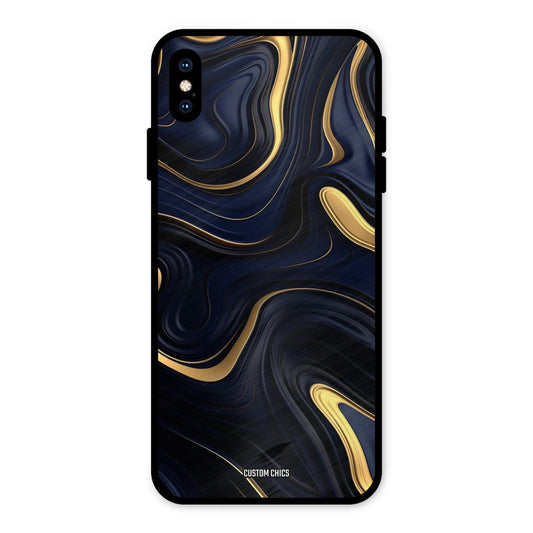 Golden Blue Paint iPhone XS Max Mobile Back Cover - Aesthetic PrintShield Case