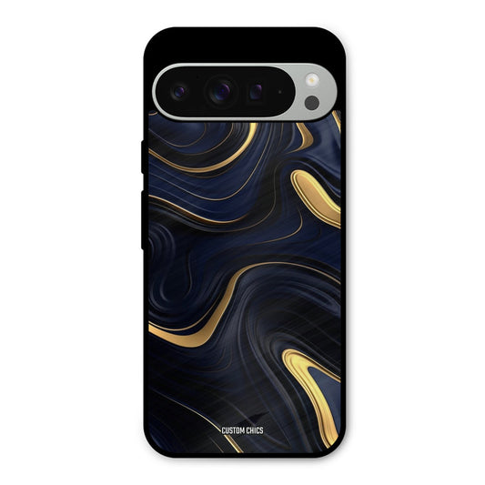 Golden Blue Paint Google Pixel 9 Pro XL Mobile Back Cover - Aesthetic PrintShield Case