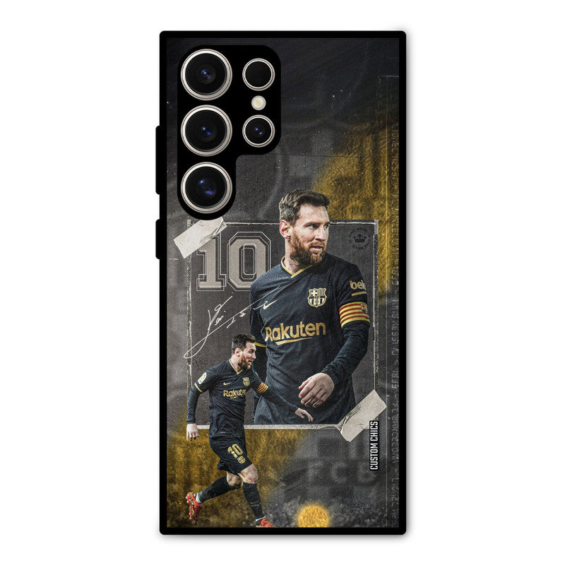 Golden Messi Samsung Galaxy S24 Ultra Mobile Back Cover - Sports PrintShield Case