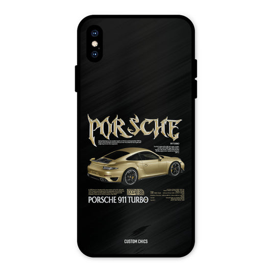 Golden Porsche iPhone XS Max Mobile Back Cover - Car&Bike PrintShield Case