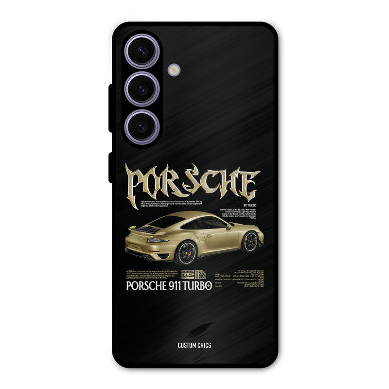 Golden Porsche Samsung Galaxy S24 Mobile Back Cover - Car&Bike PrintShield Case