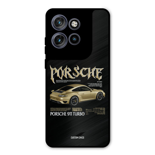 Golden Porsche Motorola Edge 50 Neo Mobile Back Cover - Car&Bike PrintShield Case