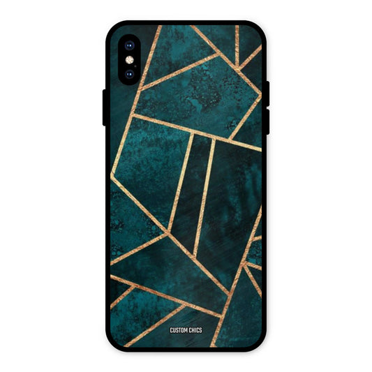 Green Gold Angle iPhone XS Max Mobile Back Cover - Aesthetic PrintShield Case